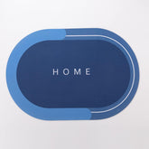 Kuber Industries Bath Mat | PVC Bathroom Mat | Shower Bath Mat | Floor Tub Mat | Diatom Mud Oval Mat | Anti-Skid Shower Bathroom Mat | CF-220801B | Blue